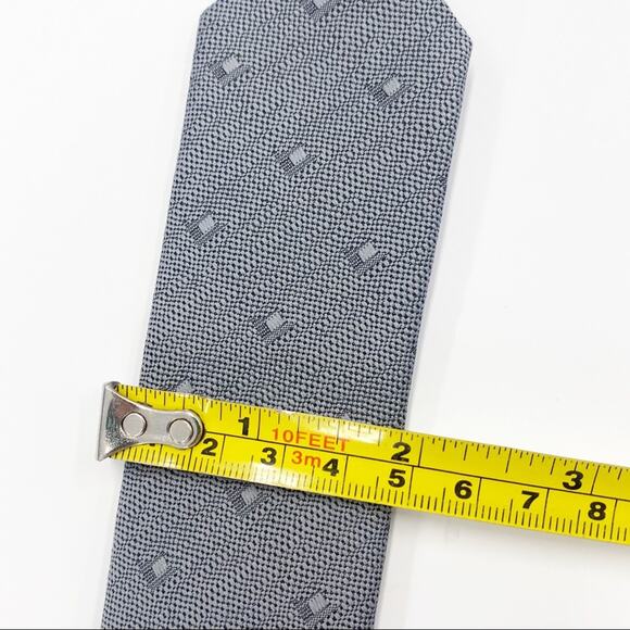 Vintage City Limits gray square pattern skinny 2" men's/unisex necktie - Picture 9 of 9